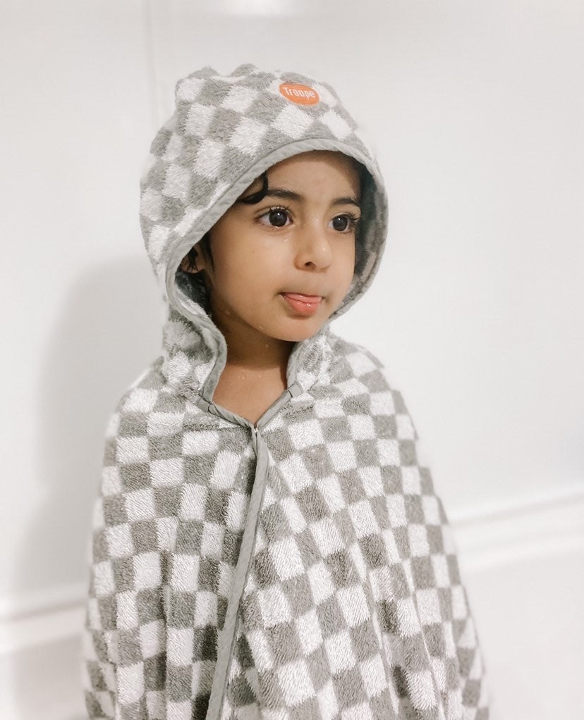 Troupe Kids Hooded Towel - Checkerboard