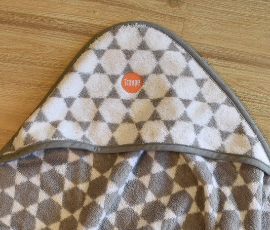Baby Hooded Towel - Grey Honeycomb