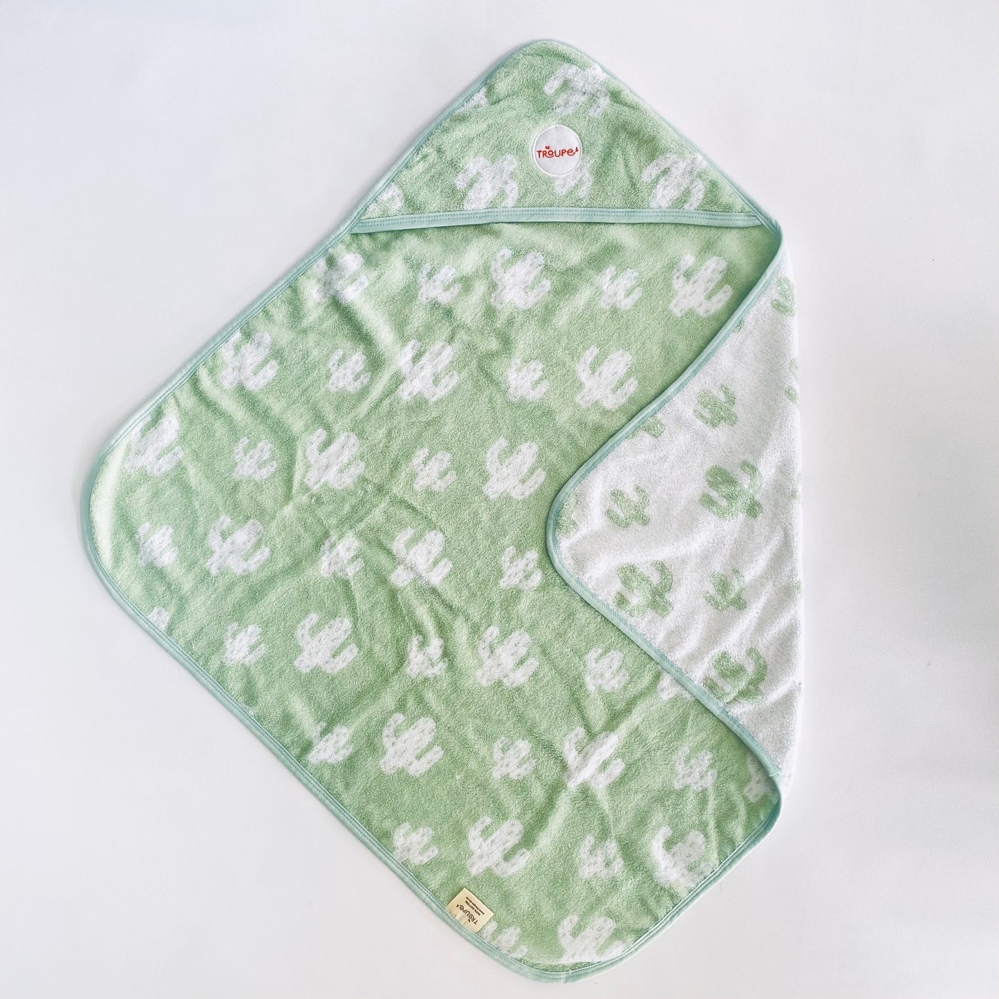Baby Hooded Towel - Sage Cacti