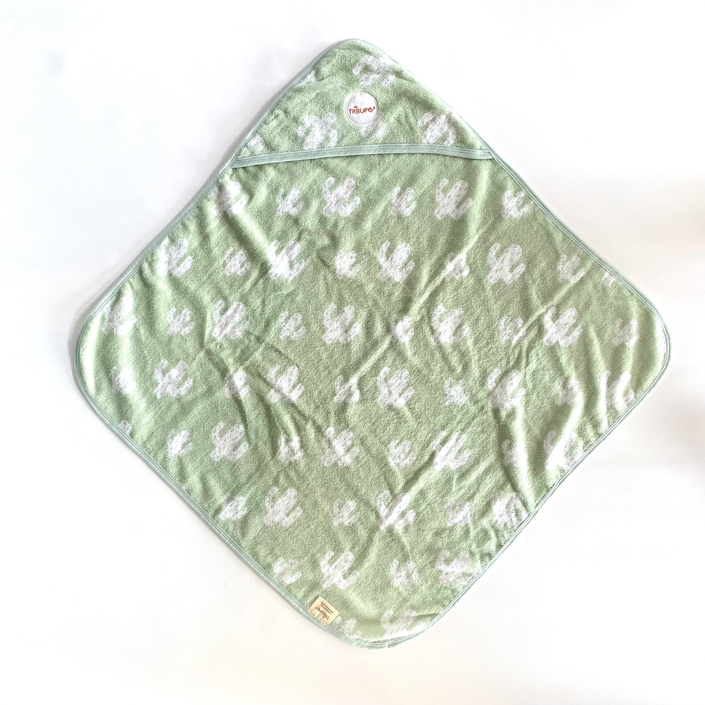 Baby Hooded Towel - Sage Cacti