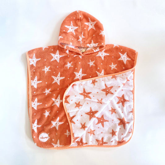 Hooded Poncho - Coral Starfish