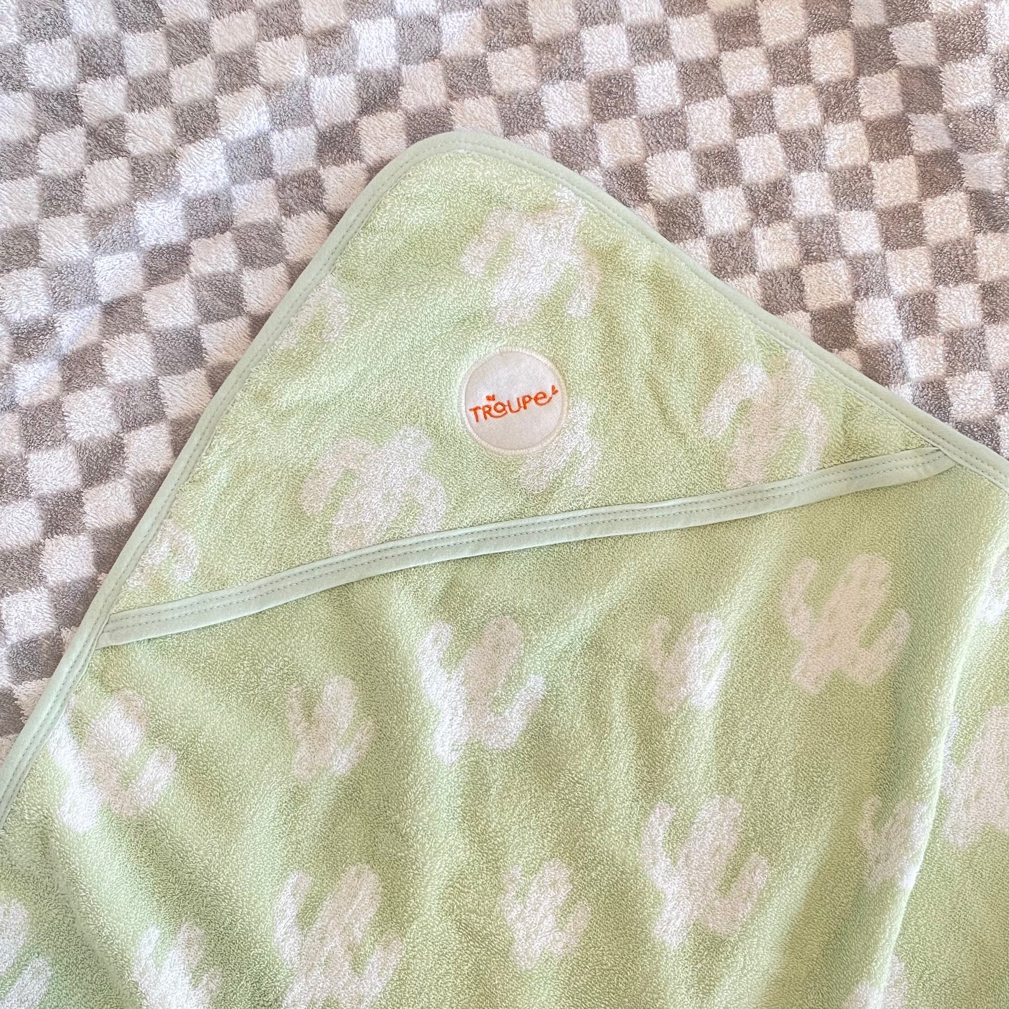 Baby Hooded Towel - Sage Cacti