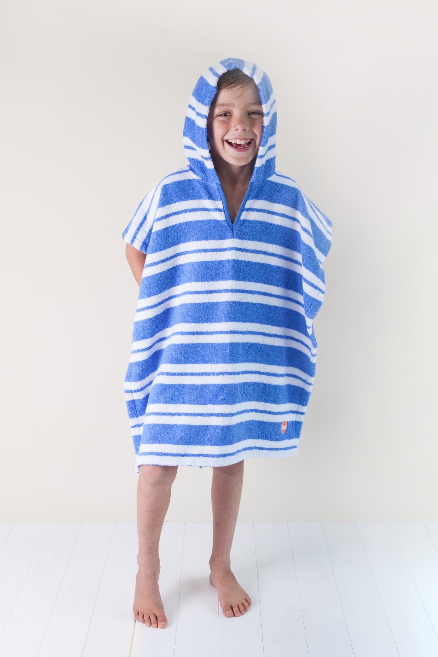 Kids Hooded Poncho - Rugby Stripe