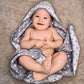 Baby Hooded Towel - Grey Dot