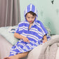 Kids Hooded Poncho - Rugby Stripe
