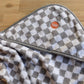 Baby Hooded Towel - Grey Checkerboard