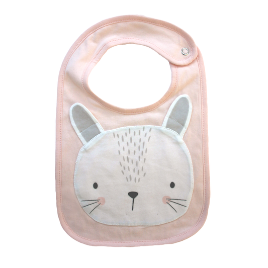 Pink Bunny Face bib