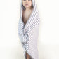 Baby Hooded Towel - Grey Stripe