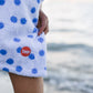 Kids Hooded Poncho - White with Blue Dot